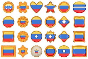 Homemade cookie with flag country Colombia in tasty biscuit vector