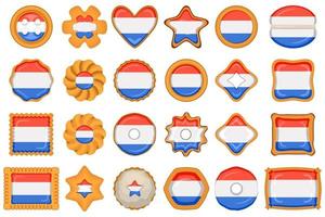 Cookie with flag country Netherlands in tasty biscuit vector