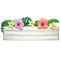 watercolor tropical summer frame png