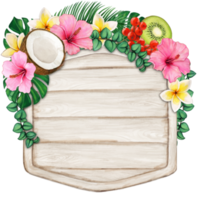 watercolor tropical summer frame png