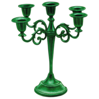 Watercolor hand drawn gothic candle holder png