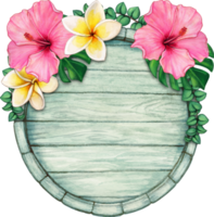 watercolor tropical summer frame png