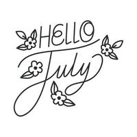 design of hello july vector