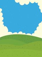 grass landscape card vector