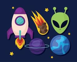 space items set vector