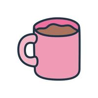 pink coffee mug vector