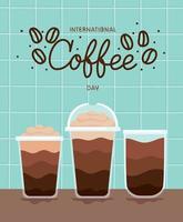 poster of coffee day vector