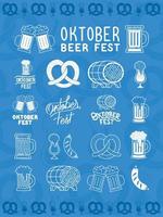 oktoberfest items set vector