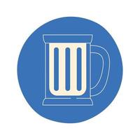 blue beer mug on circle vector