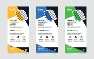 Corporate business dl flyer or rack card design template vector