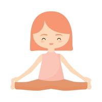 icono de niña de yoga vector