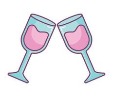 glass toast design vector