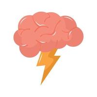 brain with thunder vector