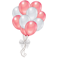 Aquarell Luftballons mit Bogen png