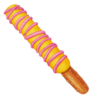 aguarela mão desenhado chocolate coberto pretzel png