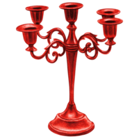 Watercolor hand drawn gothic candle holder png