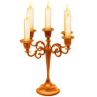 Watercolor hand drawn gothic candle holder png