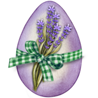 Watercolor cute decorated easter egg png