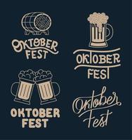 oktoberfest letterings set vector