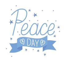 peace day lettering vector