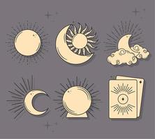 astrology icons bundle vector