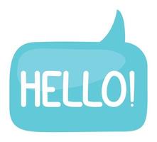 speech bubble with hello lettering vector