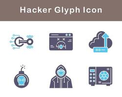 conjunto de iconos de vector de hacker