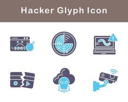 conjunto de iconos de vector de hacker