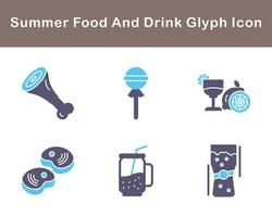 Summer Food And Drink Vector Icon Set