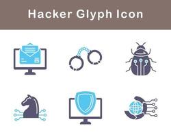 conjunto de iconos de vector de hacker