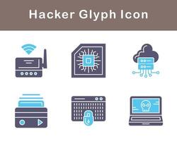 conjunto de iconos de vector de hacker