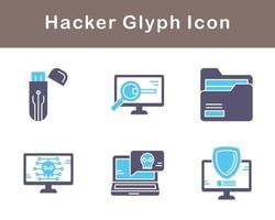 conjunto de iconos de vector de hacker