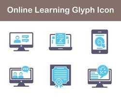 Online Learning Vector Icon Set