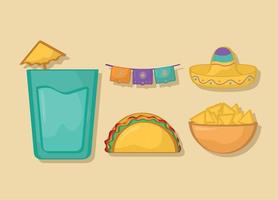 cinco de mayo icons vector