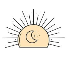 sun with moon vector