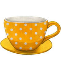 Watercolor hand drawn empty tea cup png