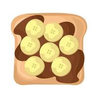 bananas and chocolate toast vector