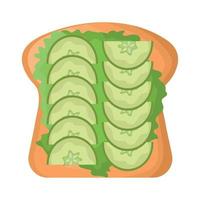 cucumber and lettuce toast vector