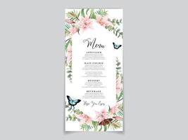 beautiful floral watercolor wedding invitation card vector