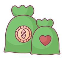 sack of money for charity vector