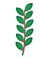 cute mistletoe branch vector