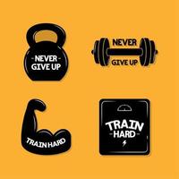 four fitness items vector