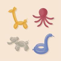 balloons animals set vector