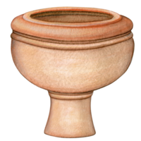 aquarelle main tiré traditionnel jardinage méditerranéen terre cuite pot png