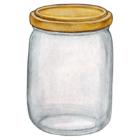 Watercolor hand drawn empty jar png