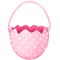 watercolor easter egg shaped basket png