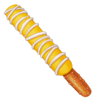 aguarela mão desenhado chocolate coberto pretzel png