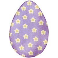 Watercolor cute decorated easter egg png