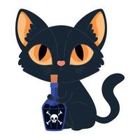 halloween cat with poison vector