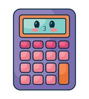 kawaii calculator design vector